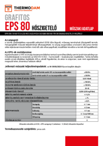 ThermoDam grafit EPS 80 homlokzati hőszigetelő lemez - műszaki adatlap